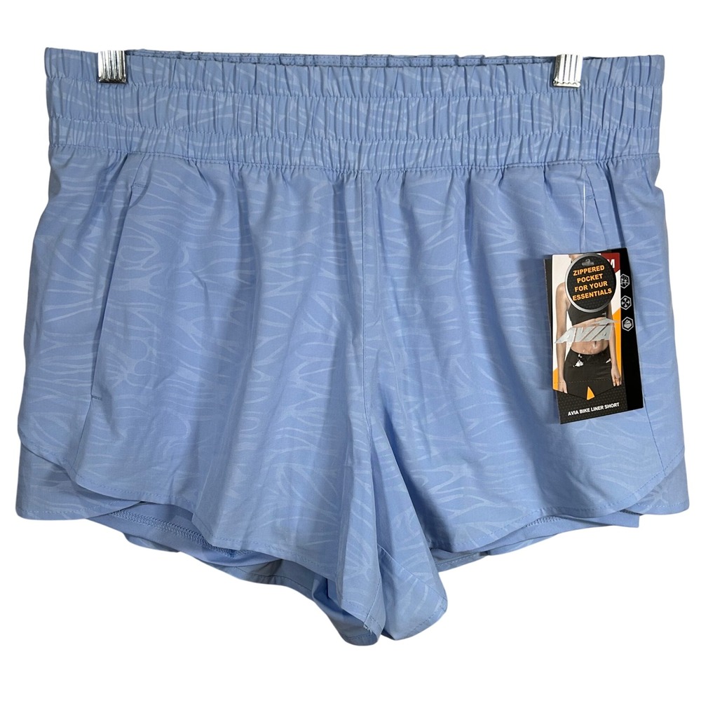 Avia Kids Bike Liner Shorts Blue Birch Tonal Pattern Size M 8-10 Brand New